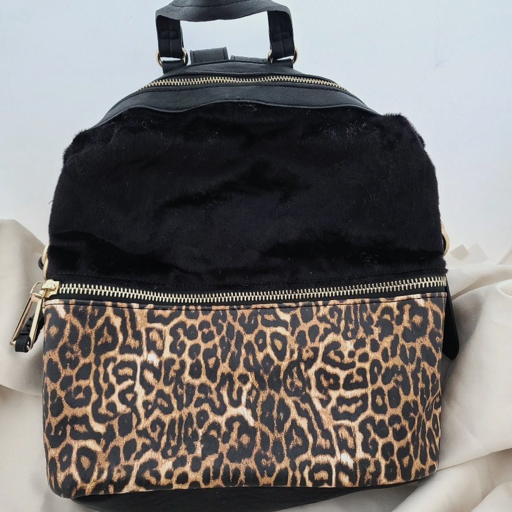 Leopard Print and Horsehair Backpack